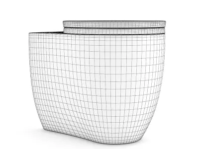 White Round Toilet Bowl 3D model