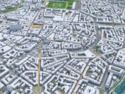 Munich Downtown Germany Low-poly 3D model