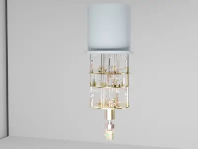 High-Detail Quantum Computer  3D Model Qubit System Low-poly 3D model