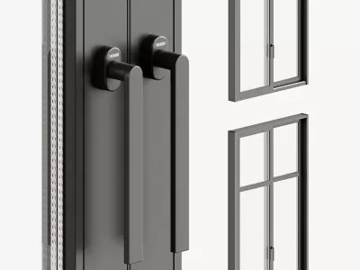 Modern style sliding windows and doors 3D model