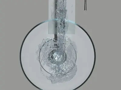 led wall faucet and sink 3D model