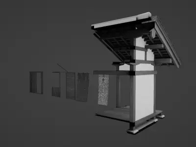 Trial Japanese Medieval House v1 Free 3D model