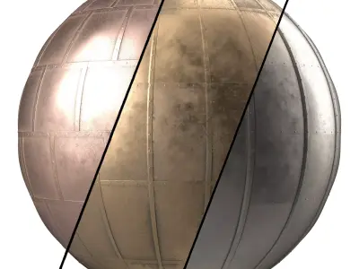 Metal panel Materials 1- 3 Metal panel Pbr 4k Seamless Low-poly 3D model