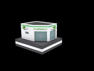 Farmacy low poly pack Low-poly 3D model