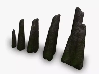 Rock Spires - Moss 1 Low-poly 3D model