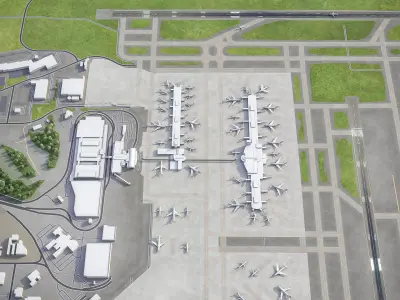 Cincinnati - Northern Kentucky Airport - CVG Low-poly 3D model