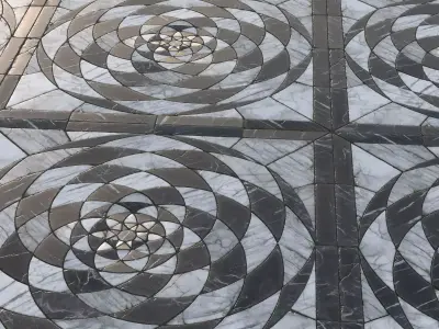 Radial ornamental marble tiles Material Texture