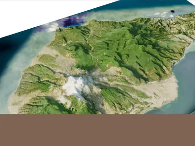 Montserrat island full 3D model terrain 3D model