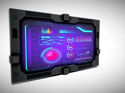 Sci-fi Display Low-poly 3D model