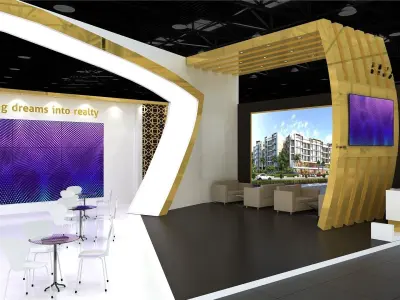 Exhibition Stand Stall One Side Open 24X9  3D model