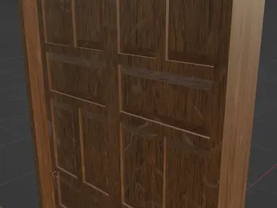 Double wooden door 3D model