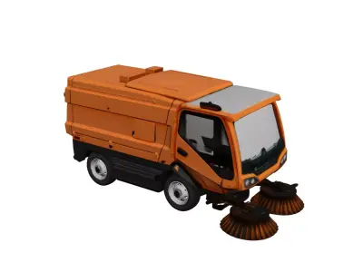 Generic Street Sweeper City Cleaning Utility Vehicle 3D model