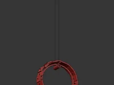 VIGGA circular pendant light gold 3D model