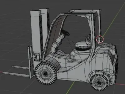 Semi realistic Forklift 3d Model Low-poly 3D model