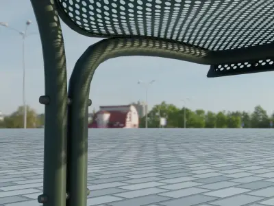 Green Park Bench 3 - Low-Poly Version - Low-poly 3D model