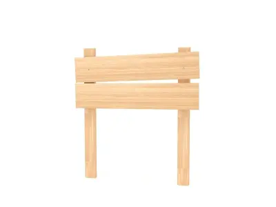 Wooden Signboard  3D model