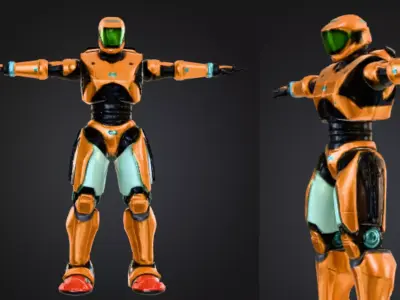 Sci-Fi Armored Soldier - Game Ready Low Poly Low-poly 3D model