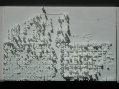 Chicago city map on wall 3D print model