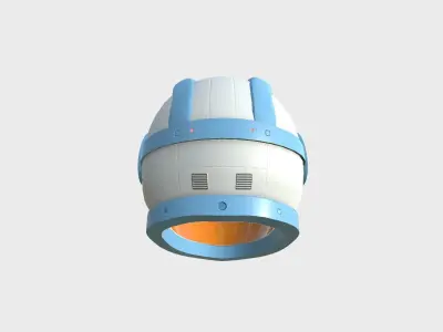 Astronaut Helmet B05 Blue Orange - Character Design Fashion Low-poly 3D model