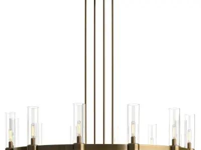 RESTORATION HARDWARE RAVELLE ROUND CHANDELIER Brass 3D model