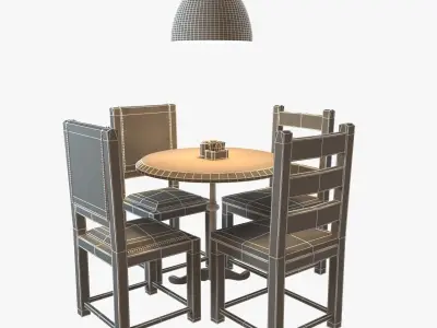 Table And Chairs 3D model