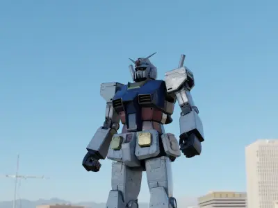 GUNDAM robot mech Realistic Texture Rigged MAYA Blender 3D model