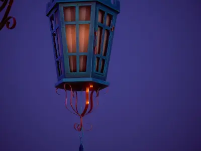 Street lamp Low-poly 3D model 23