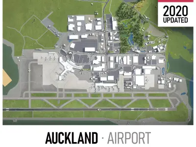 Auckland Airport Low-poly 3D model