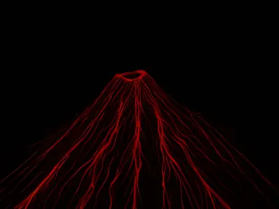 Electric Volcano Mountain Stylized Texture  3D model
