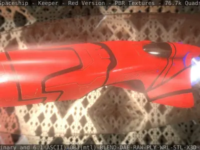 Spaceship - Keeper - Red Version 3D model