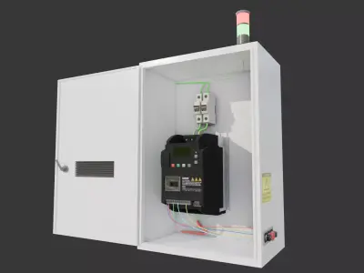 Industrial Electrical Control Panel  Low Poly 3D Model Low-poly 3D model