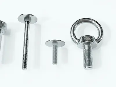 Large collection of fasteners 3D model