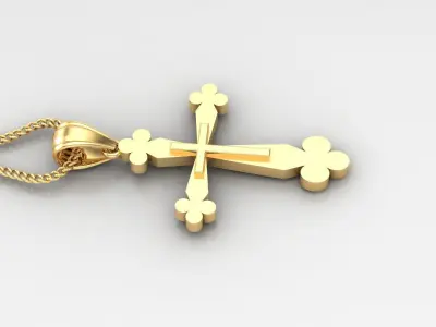 Light Gold 18K Cross Pendant 2CP022 3D print model