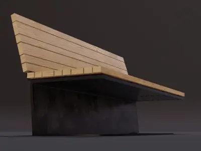 Park Bench Model 2 Low-poly 3D model
