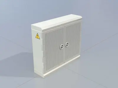 Cable distribution cabinet two-door rotary handle 1000x1130x315 Low-poly 3D model