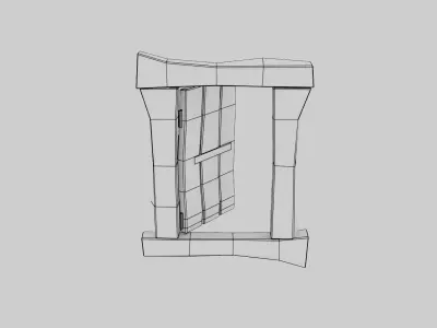 Stylized Wooden Window Low-poly 3D model