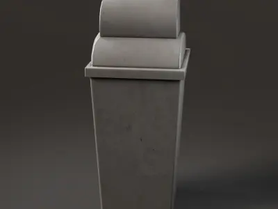 Trash can with two holes Low-poly 3D model