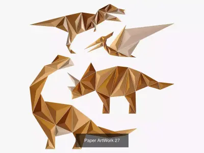 Paper artwork collection 4 3D Model Pack