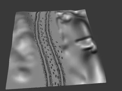 Ground covered with snow 3D model