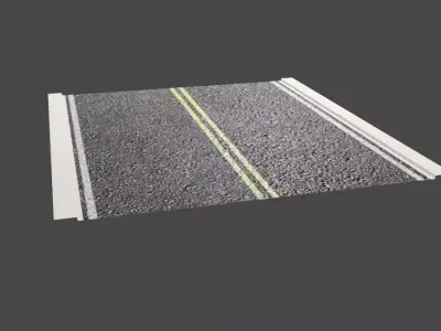 Asphalt Street Kit - Rua de Asfalto Low-poly 3D model