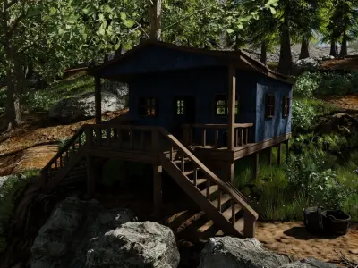 Cabin Scene 3D model