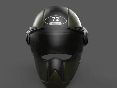 Helmet racer Generic sport scifi human 3d model  Low-poly 3D model