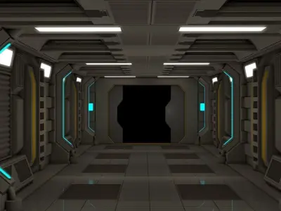 Sci Fi Corridor  3D model 35