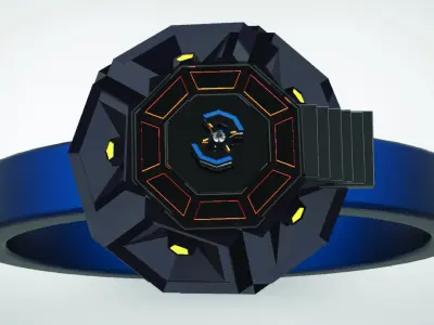 DIAMOND Sci-Fi RING Low-poly 3D model