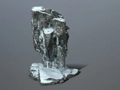 horus rock with snow Low-poly 3D model
