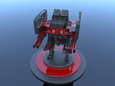 Cyborg Prototype Mecha Robot SciFi 3D model