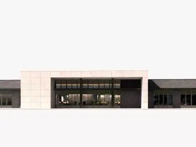 police station Low-poly 3D model