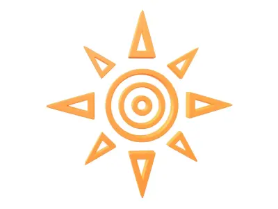 Sun Symbol v1 003 Low-poly 3D model