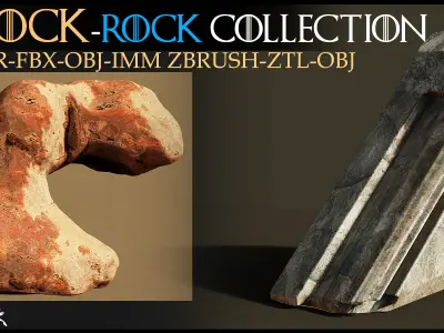 Rock Collection-93 Rock-Rock Base Mesh-Stone-Vol 01 Low-poly 3D model