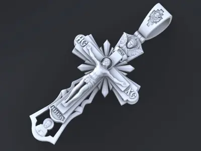 Orthodox cross 3D or cnc model print 3D print model